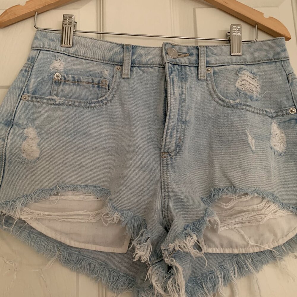 Distressed Denim Shorts